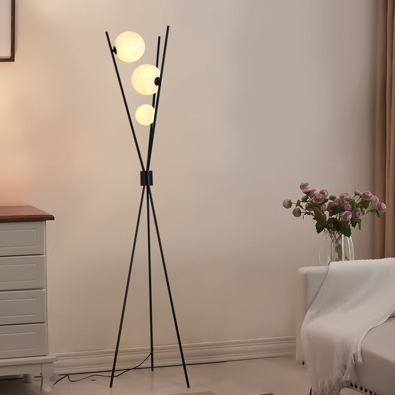 3 balls black floor lamp