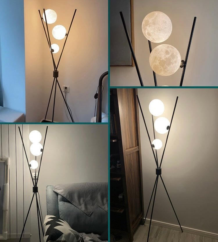 3 balls black floor lamp