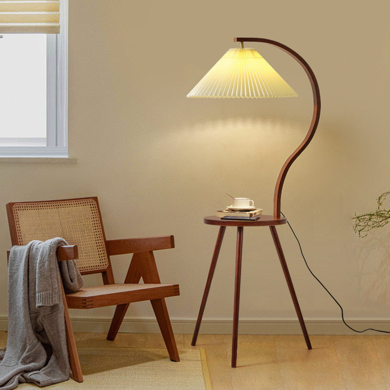 Capanee tray wood floor lamp