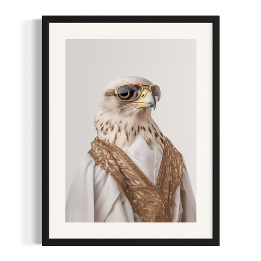 Regal Falcon in Traditional Elegance – Custom Framed Wall Art