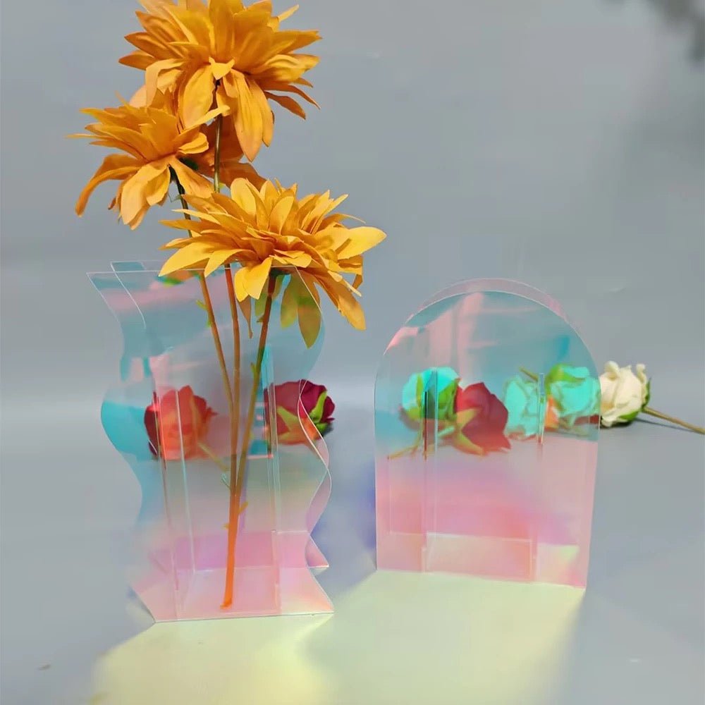 Acrylic rainbow decoration flowers Vases