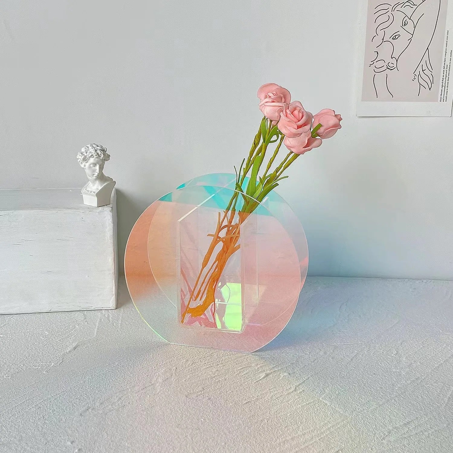 Acrylic rainbow decoration flowers Vases - SHAGHAF HOME