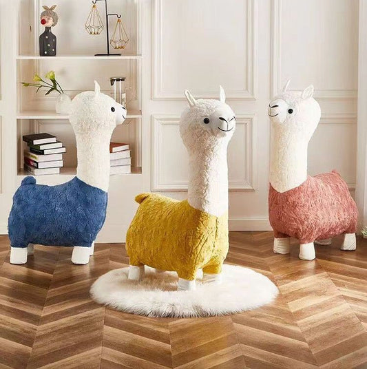 Alpaca design kids stool