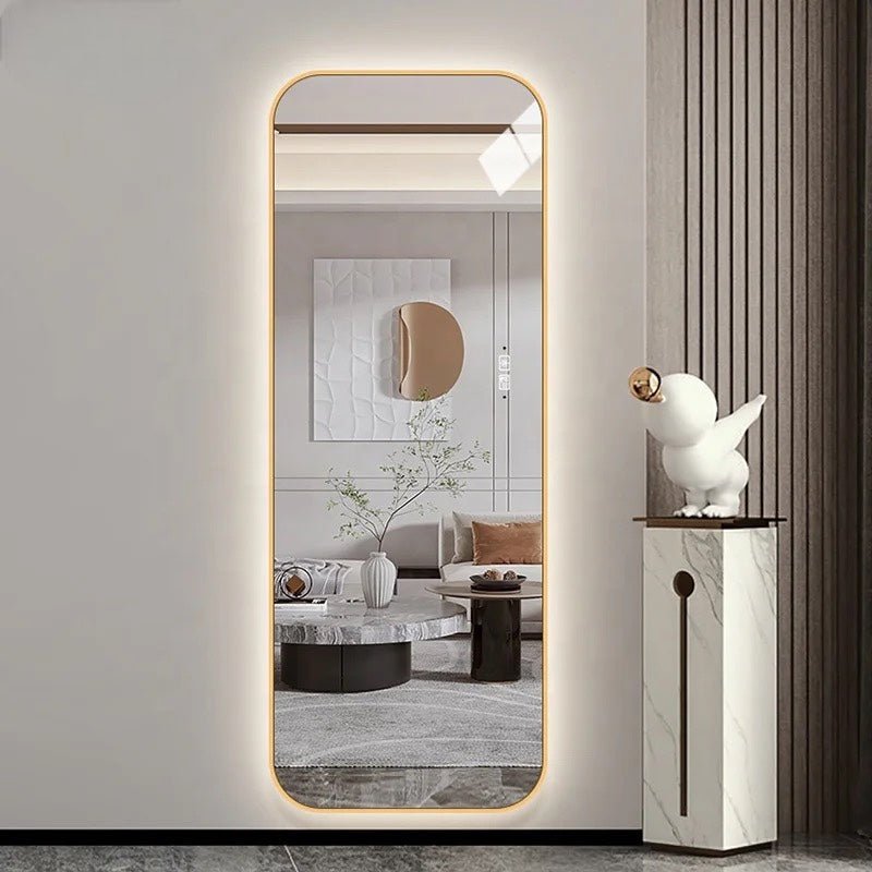 Backlight gold frame rectangular Mirror