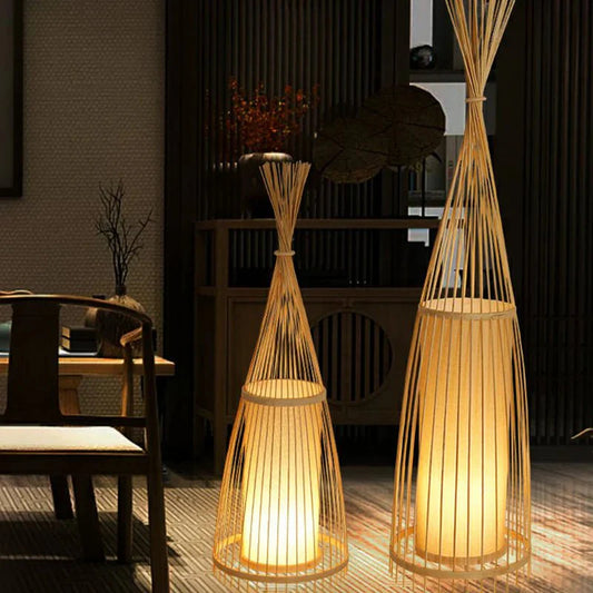 Bamboo Tapered Floor Lamp