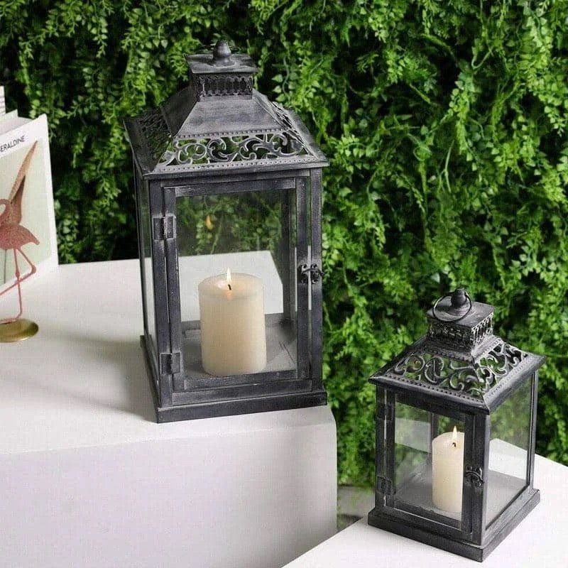 Black Moroccan design Lanterns set