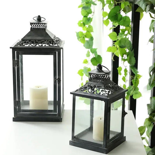 Black Moroccan design Lanterns set