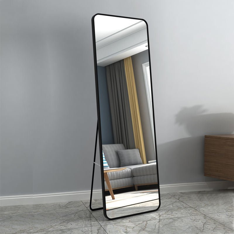 Black rectangular aluminum floor Mirror 114416 - SHAGHAF HOME