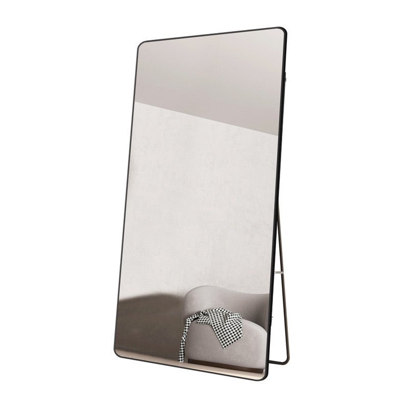 Black rectangular aluminum floor Mirror 114416 - SHAGHAF HOME