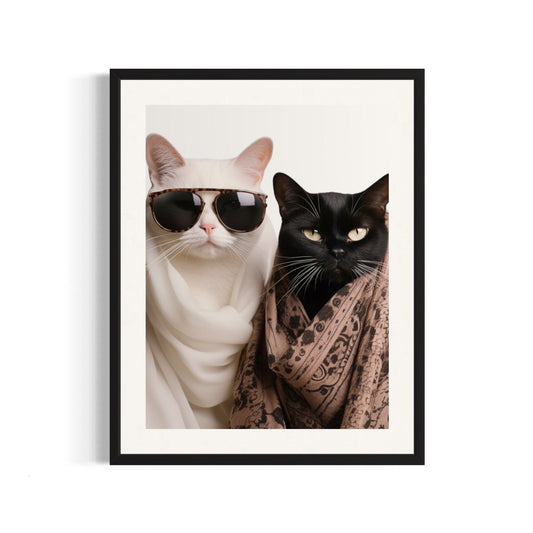 Chic Feline Duo in Traditional Elegance