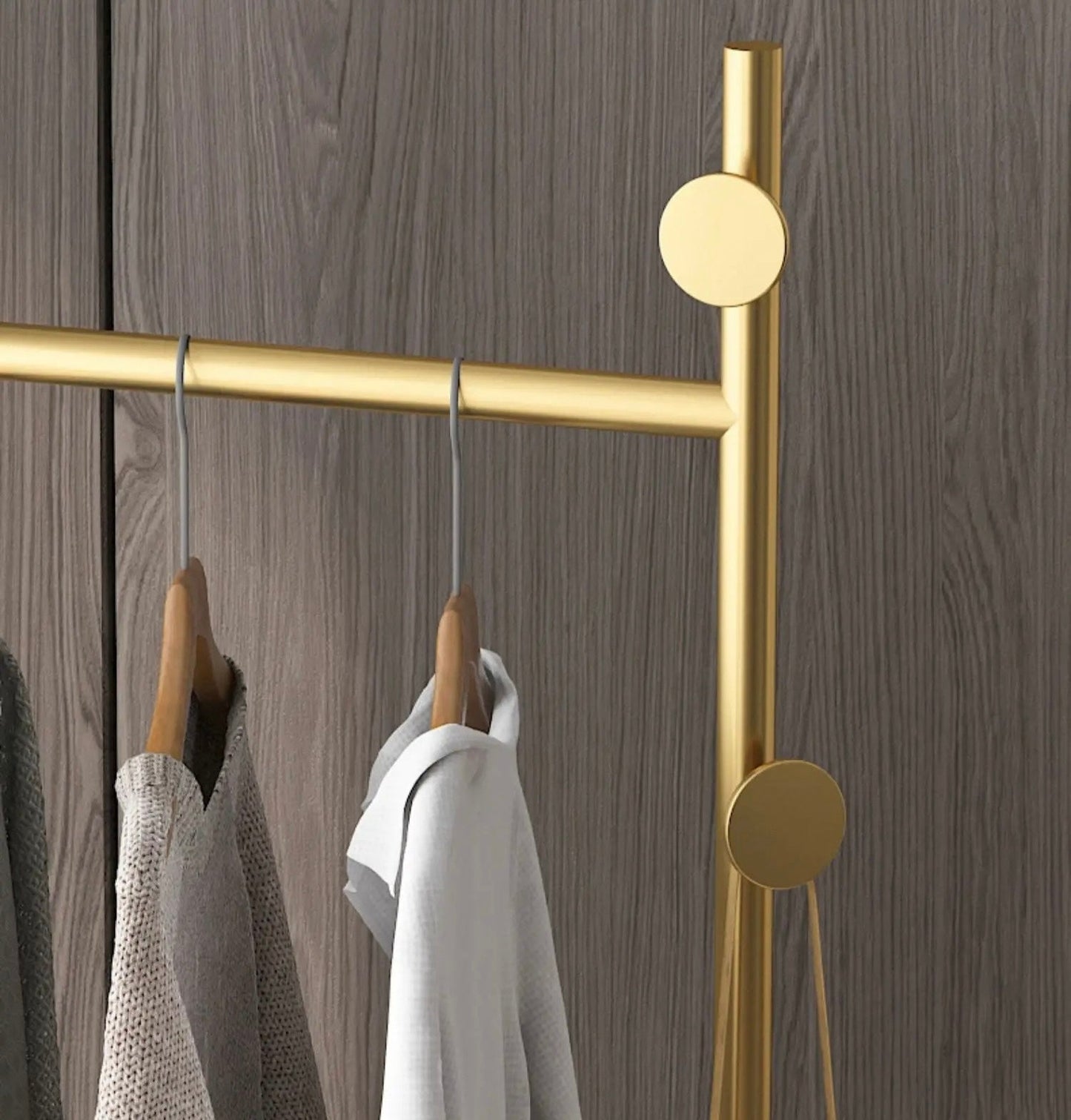 Clothes rack with oval full length Mirror