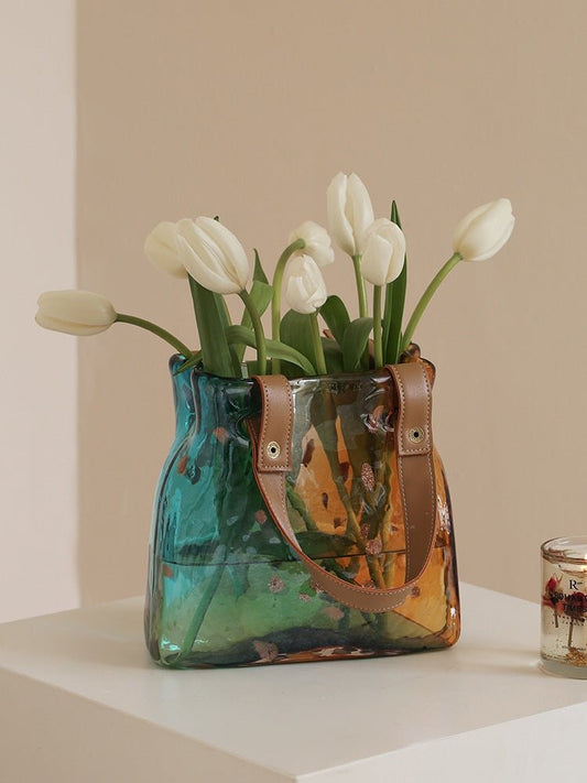 Colorful bag shape vase