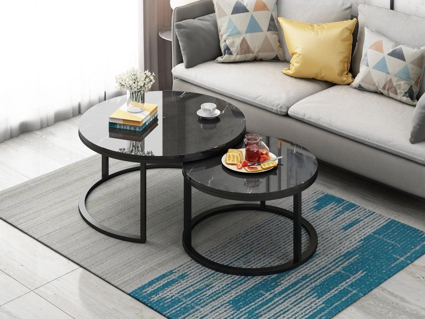 Cornoro marble coffee table set