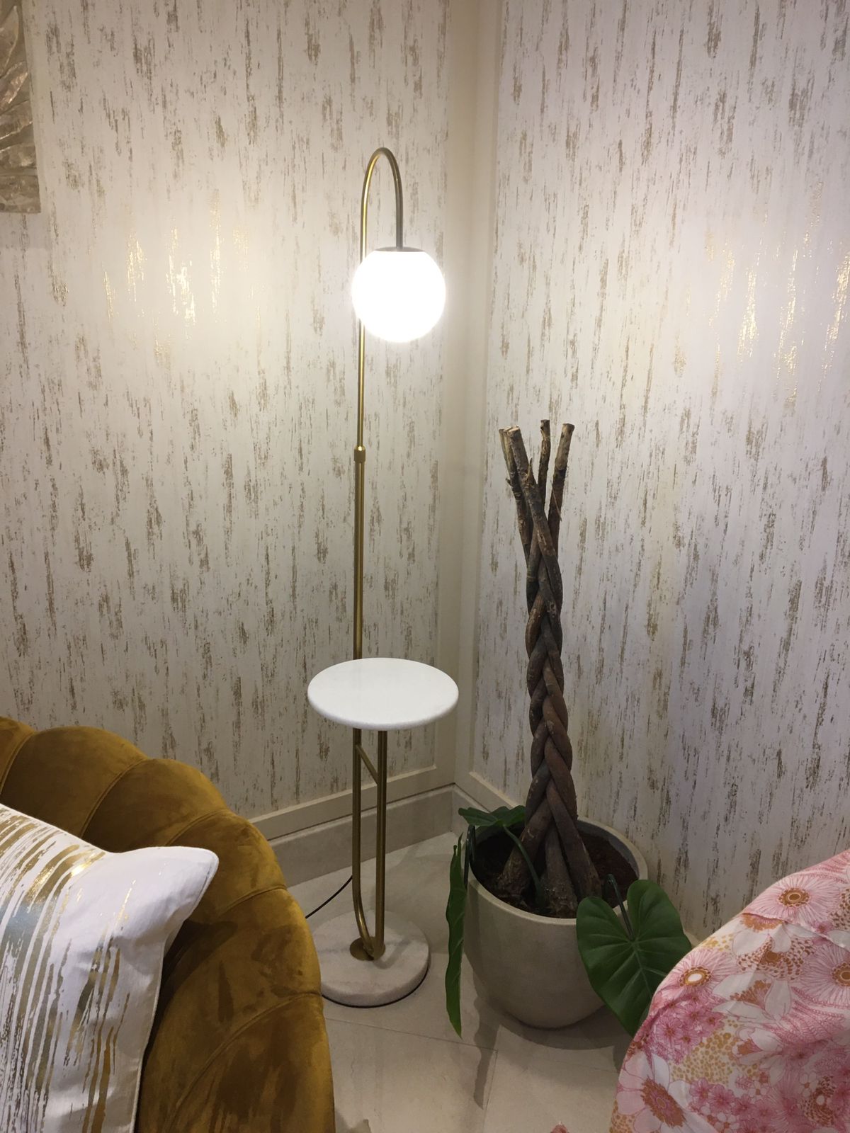 Double Marble floor lamp