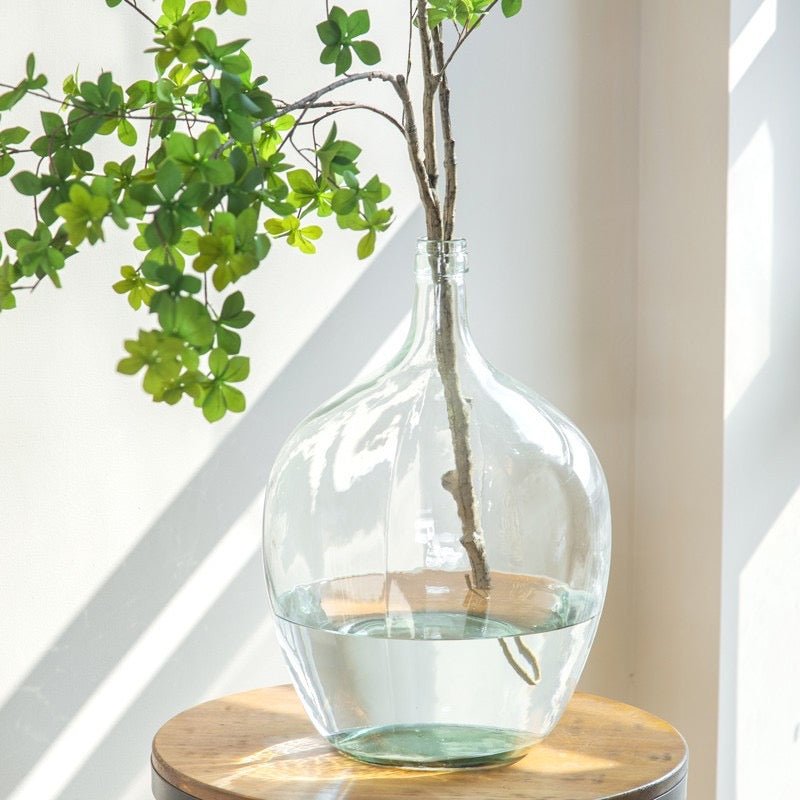 Large Clear Glass Floor Vase