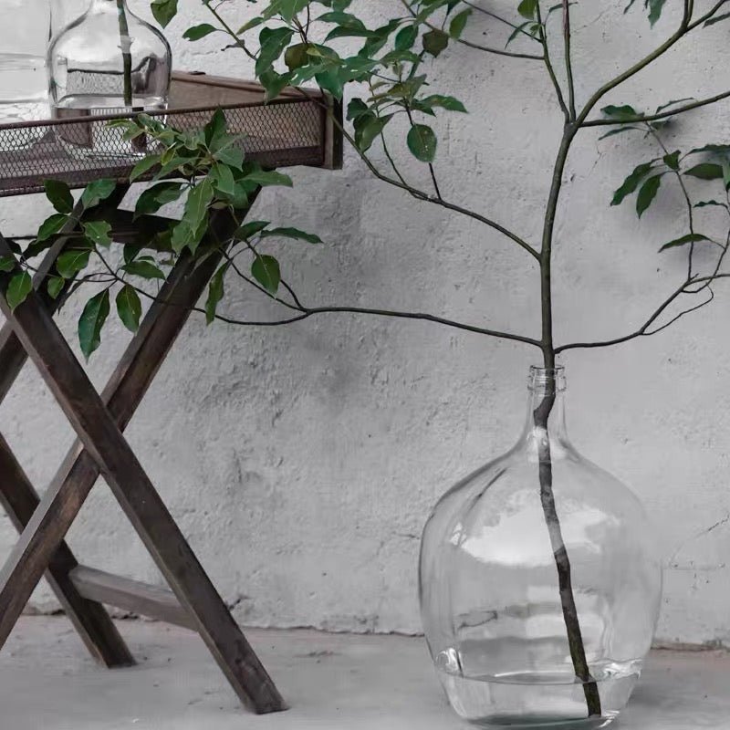 Large Clear Glass Floor Vase