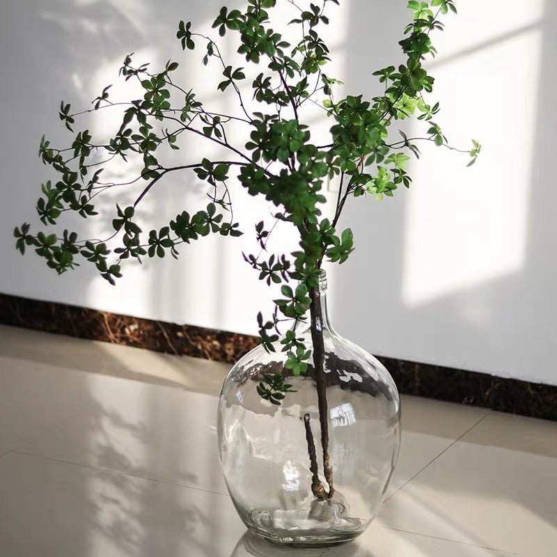 Large Clear Glass Floor Vase