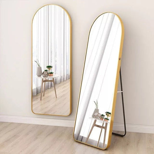 Large Floor and Wall Arch Mirror GOLD