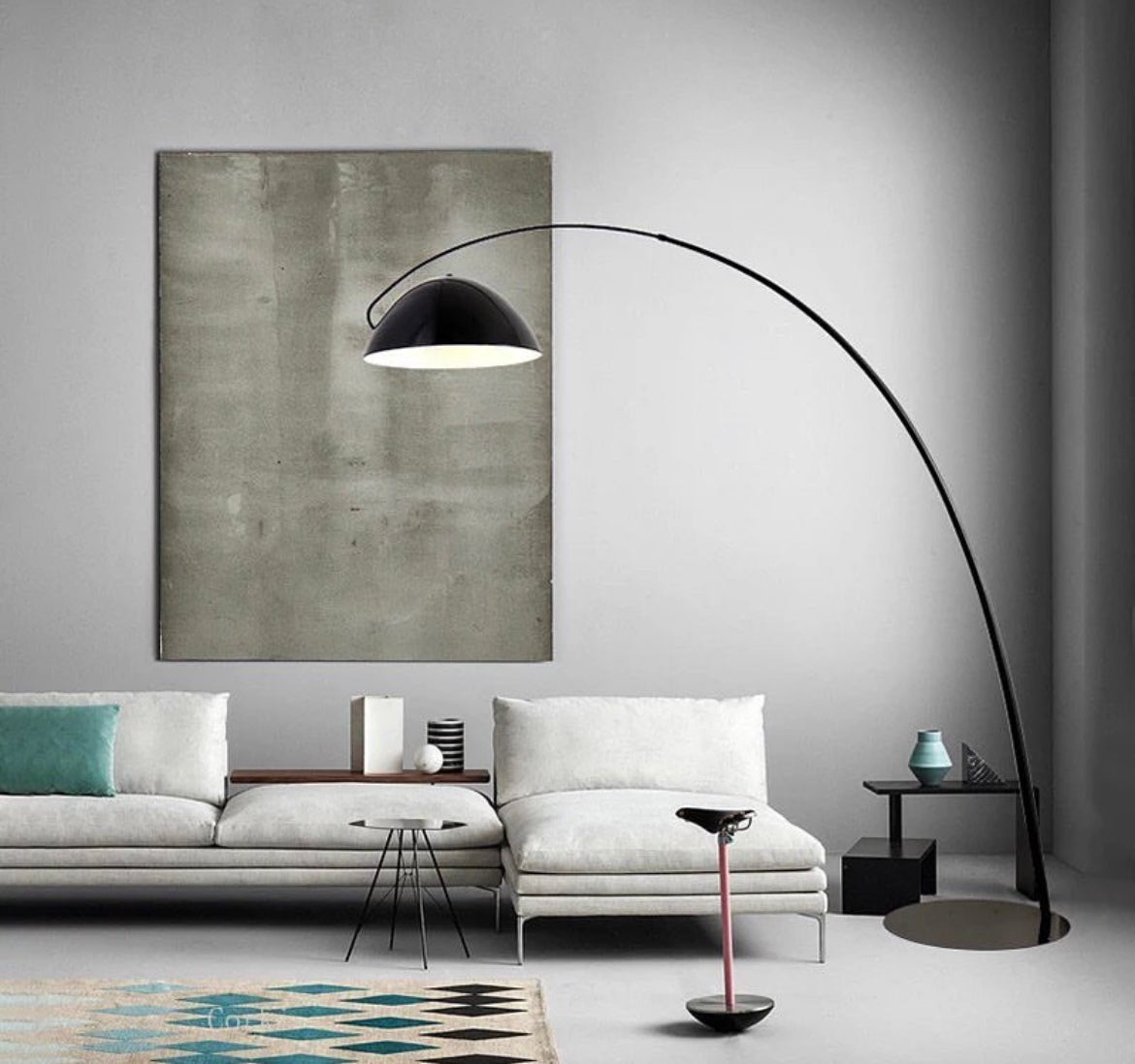 Large half moon floor lamp