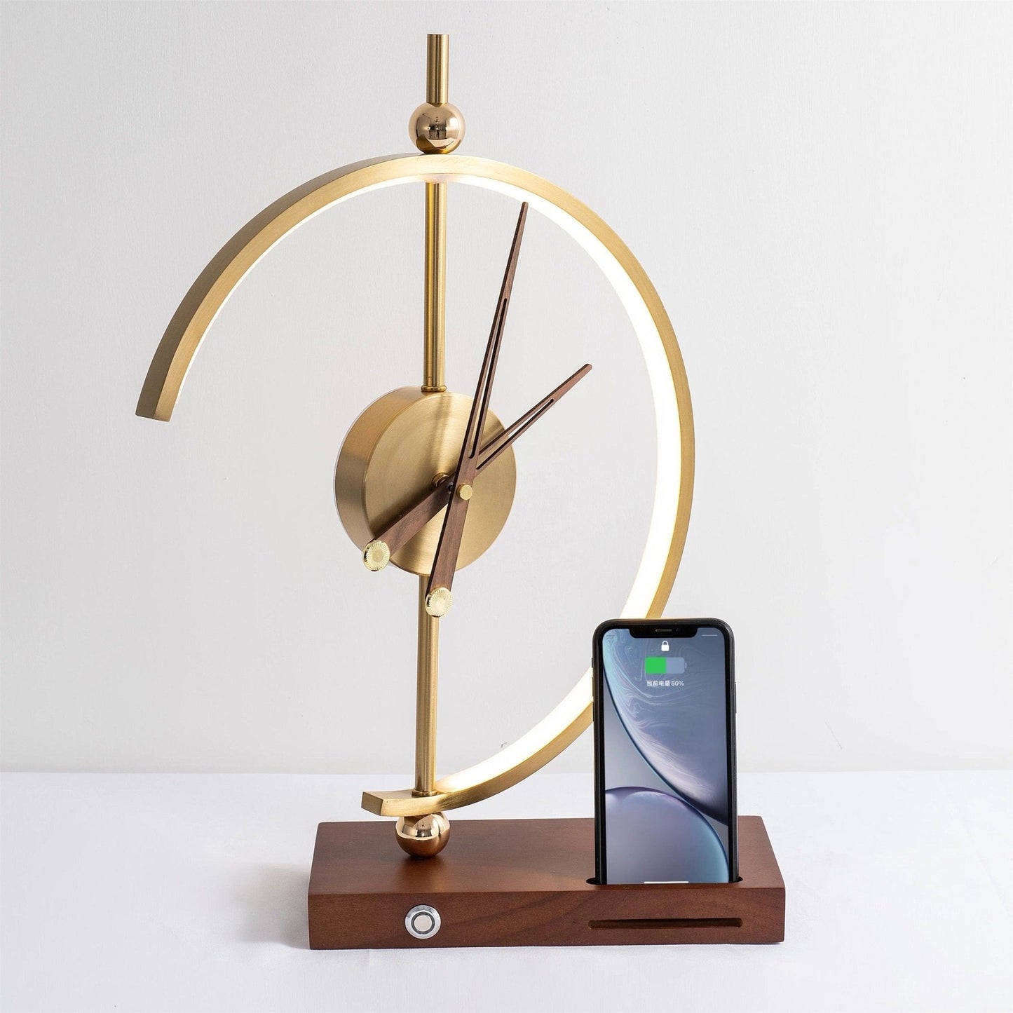 Luxury table clock with phone charger