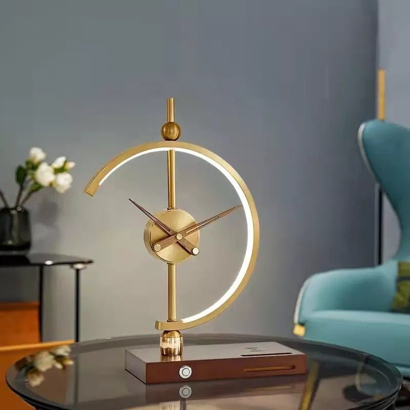 Luxury table clock with phone charger