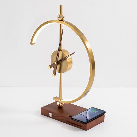 Luxury table clock with phone charger