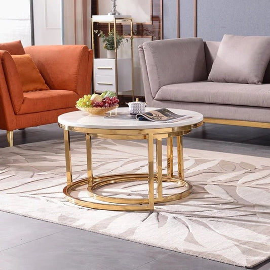 Marble coffee table set