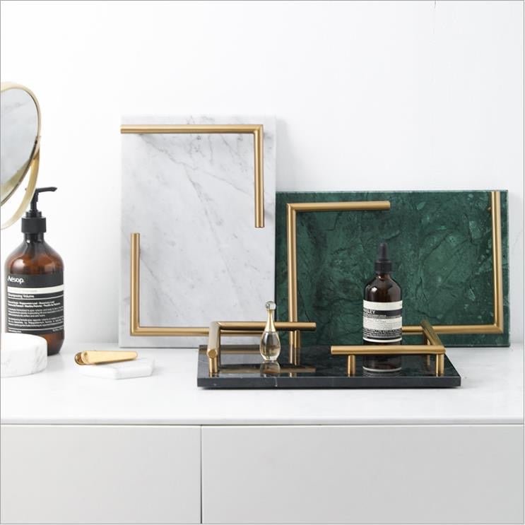 Marble L serving tray - SHAGHAF HOME