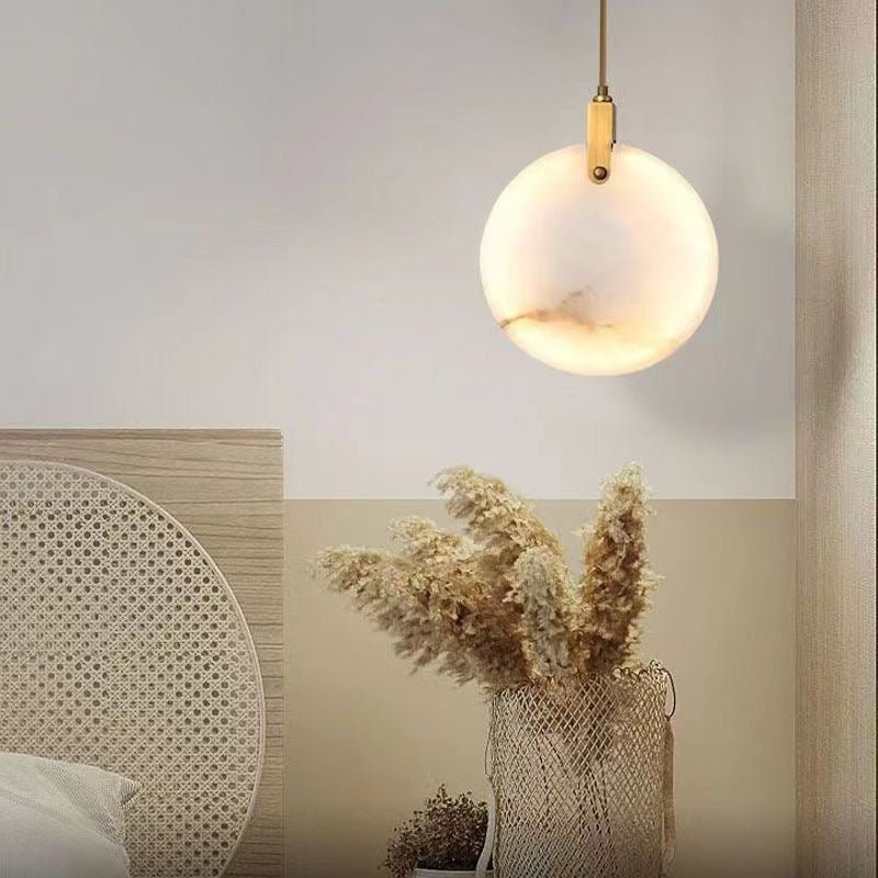 Marble texture round pendant light