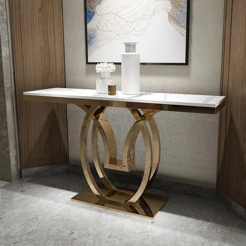 Marble with gold base entrance table