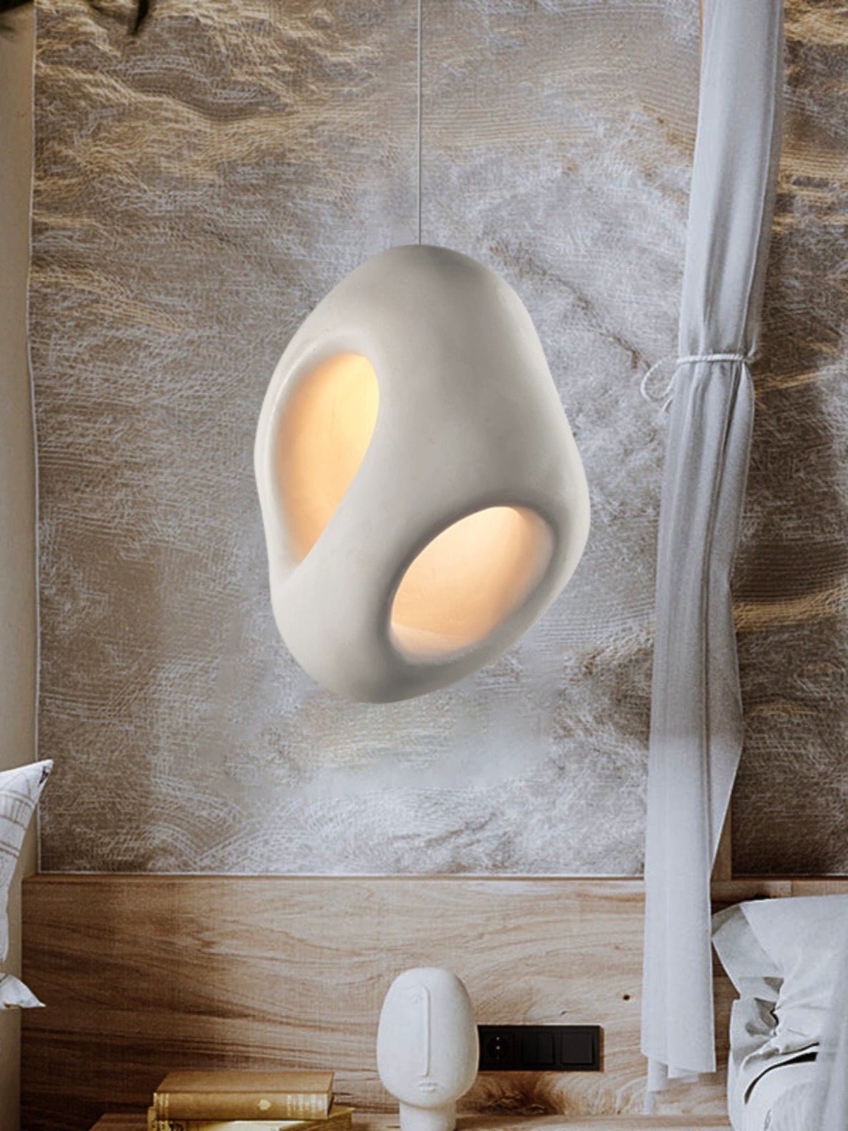 Minimalist Beauty Wabi-Sabi Eggshell Pendant Light