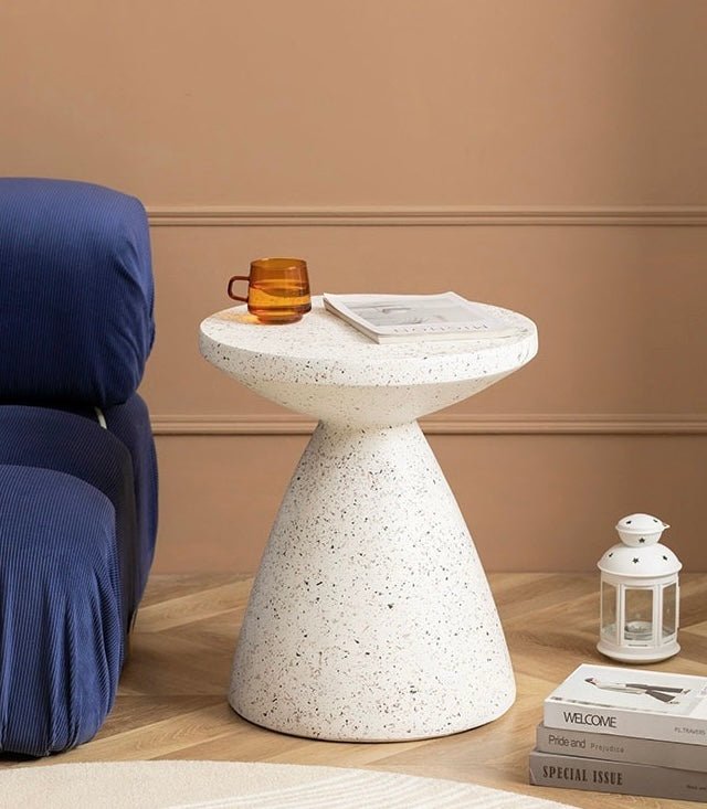 Minimalist white side table