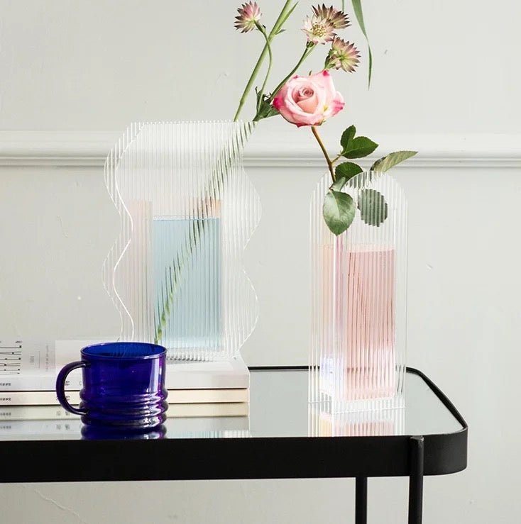 Modern acrylic transparent vases SET ( 2 vases )