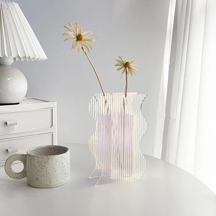 Modern acrylic transparent vases SET ( 2 vases )