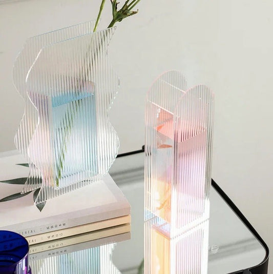 Modern acrylic transparent vases SET ( 2 vases )