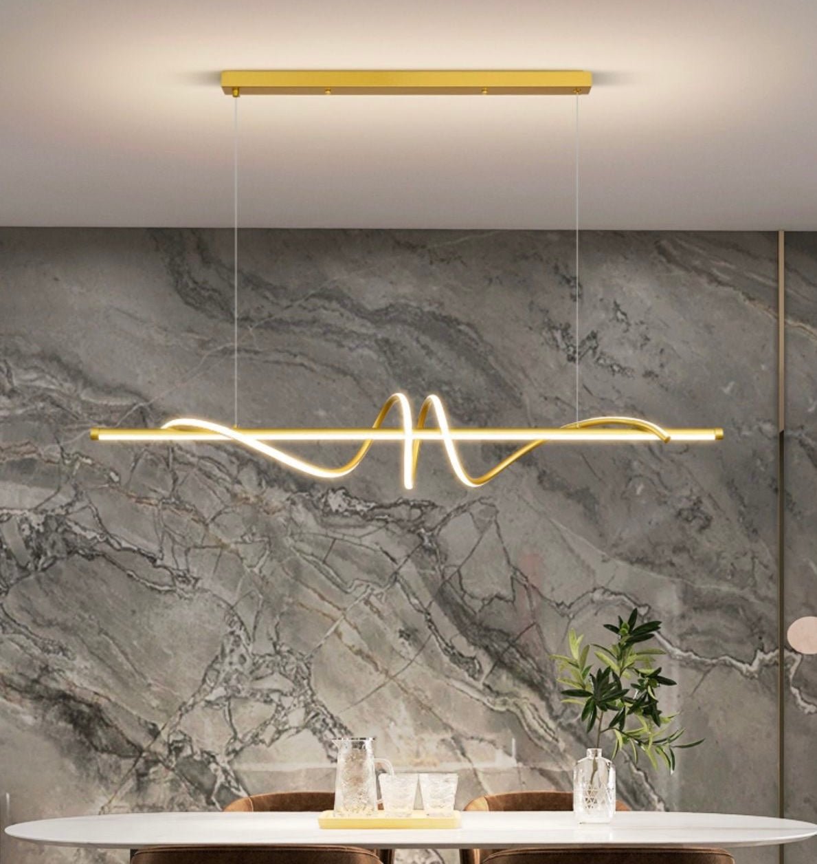 modern stylish gold LED pendant dining lamp