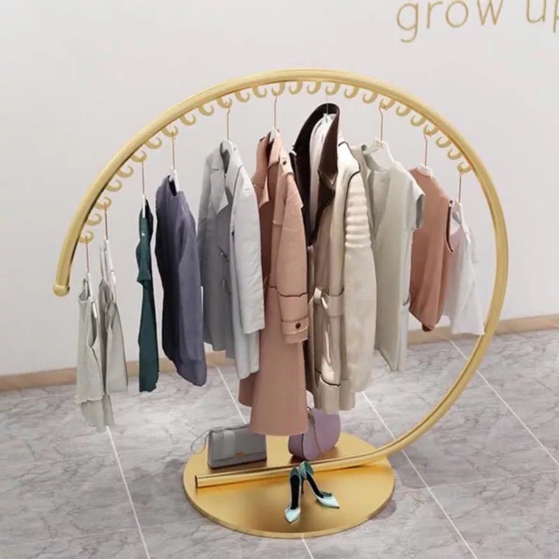 Open circle clothes RACK (GOLD METAL) hanger