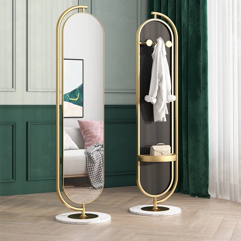 Oval floor hanger and rotatable Mirror