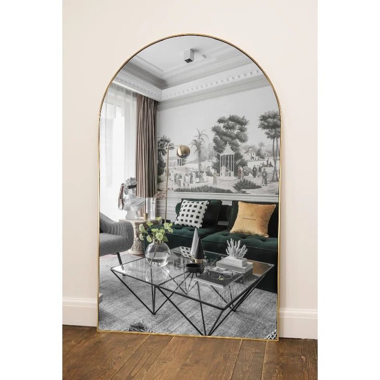 Oversize arch Mirror gold frame (2 sizes)