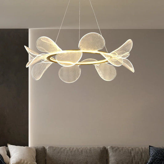 Oyster gold LED modern chandelier