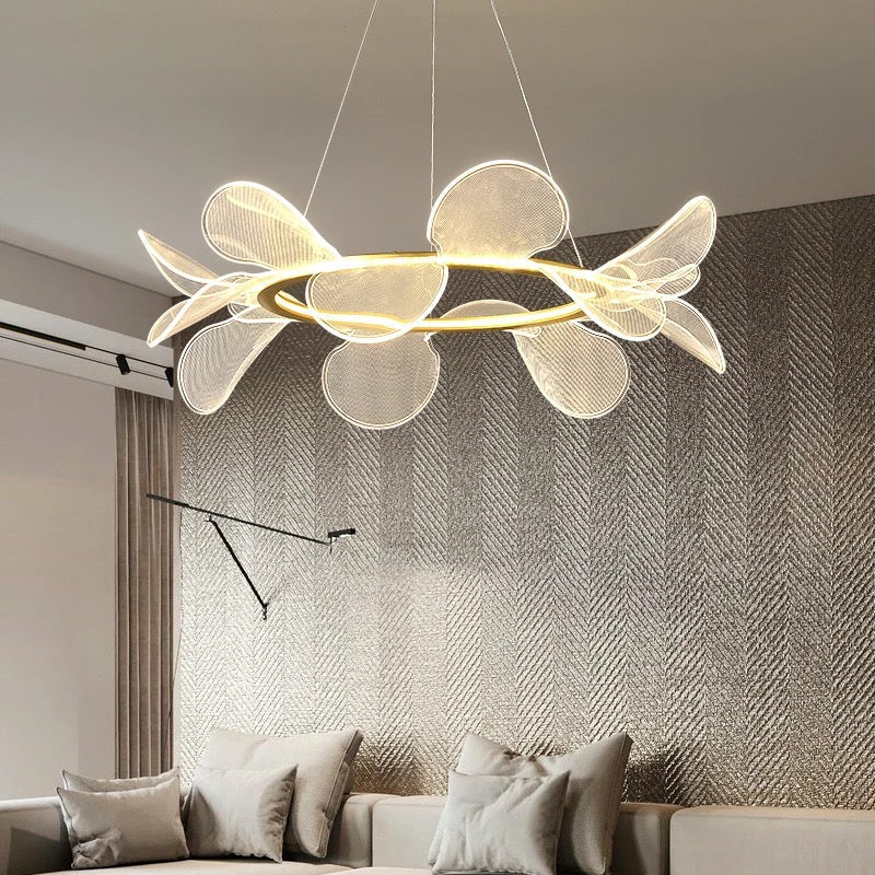 Oyster gold LED modern chandelier