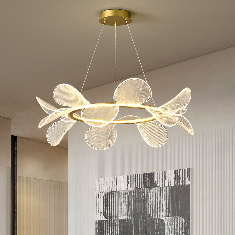 Oyster gold LED modern chandelier