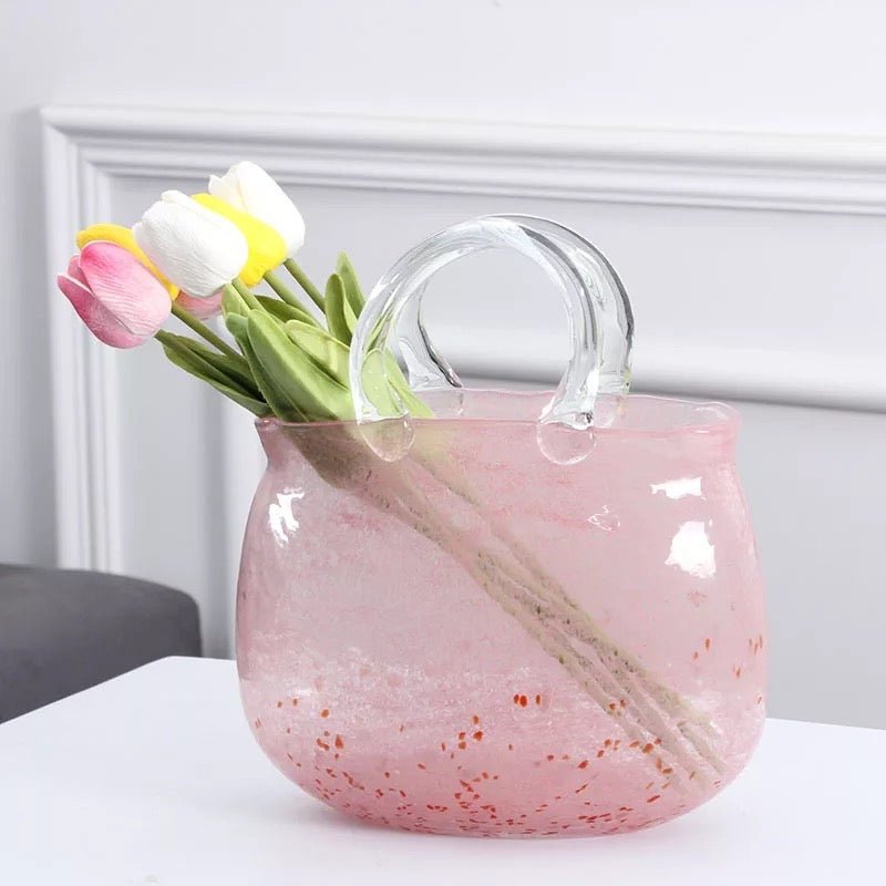 PINKY bag shape glass vase