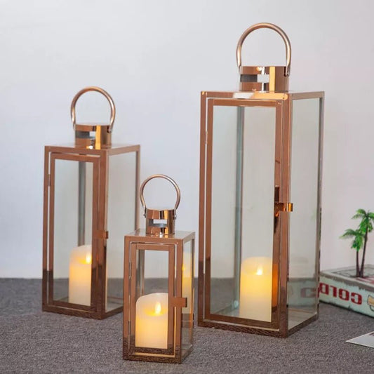 RoseGold Lanterns set for home decorating