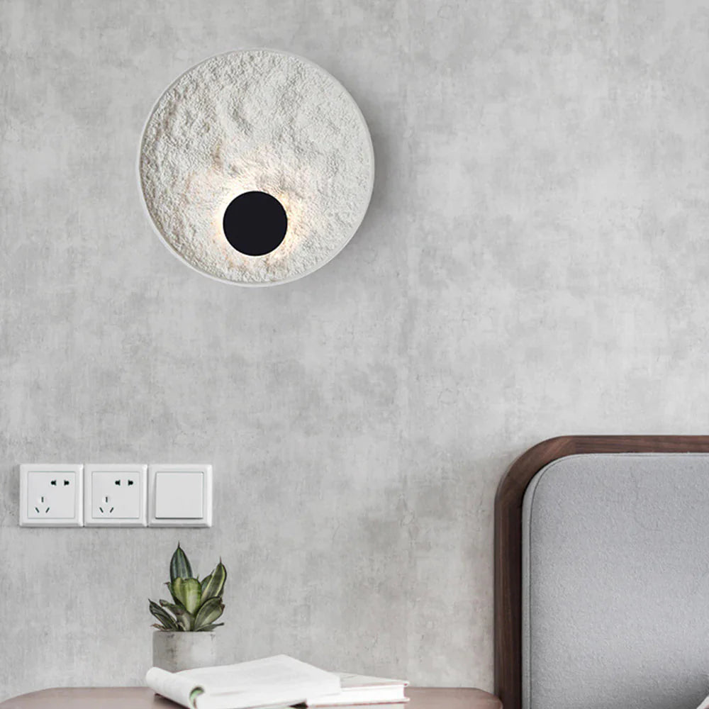 Round Moon textures wall lamp