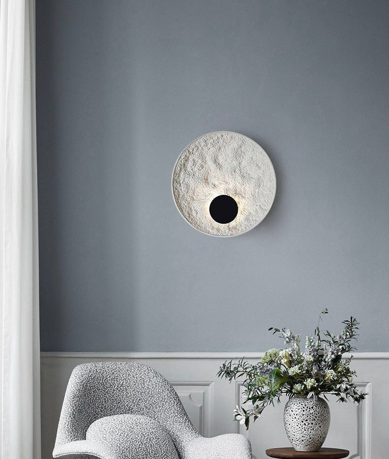 Round Moon textures wall lamp