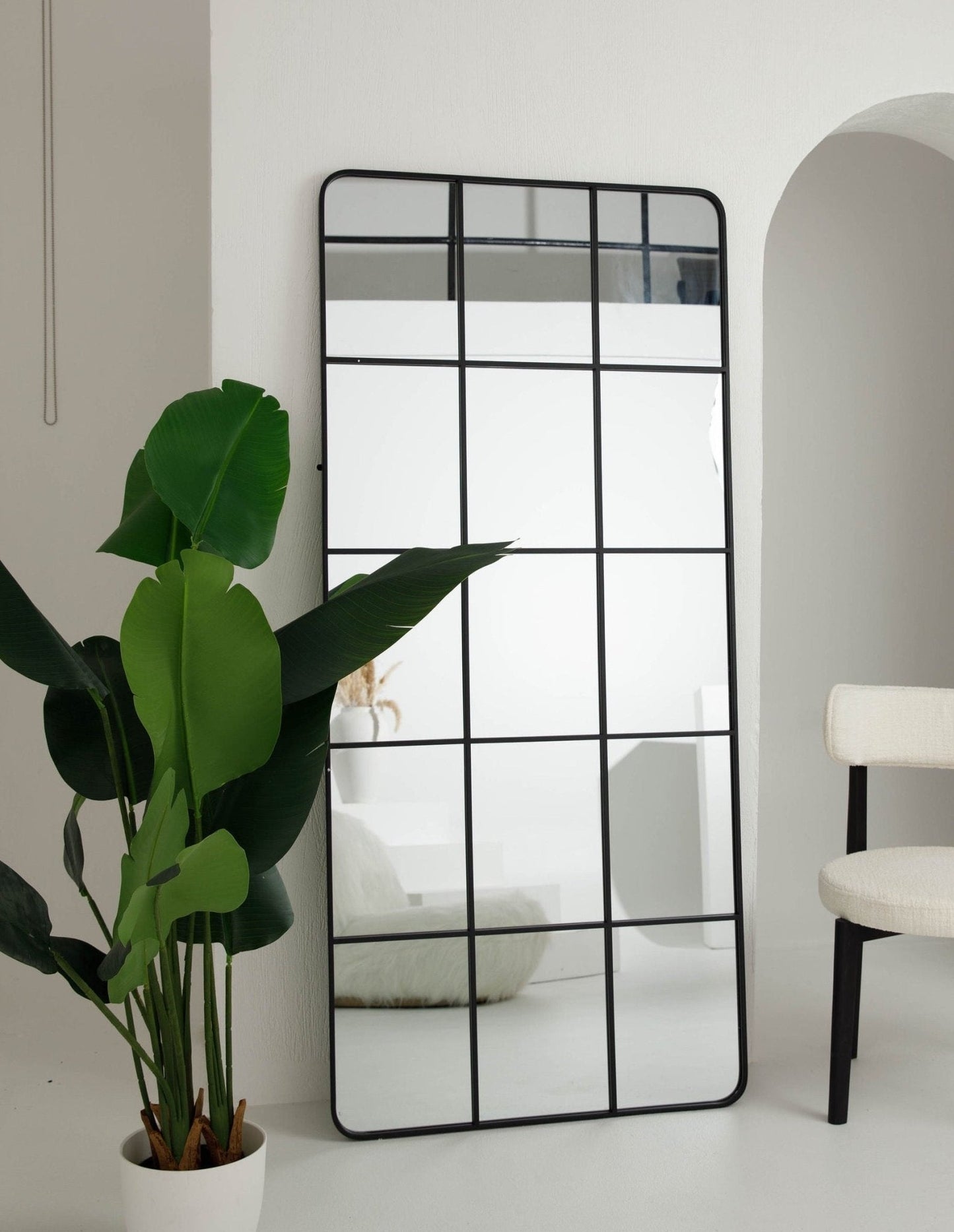 Rounded corners full length window Mirror