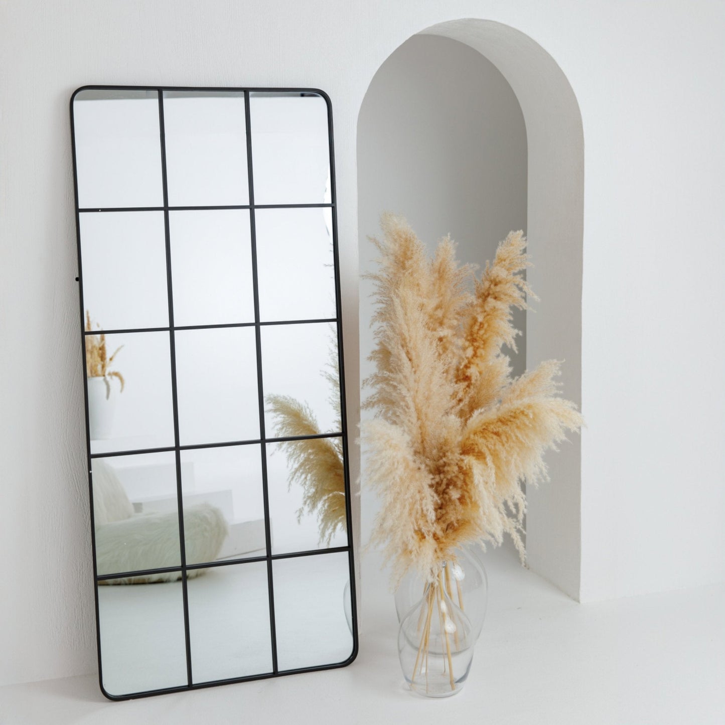 Rounded corners full length window Mirror