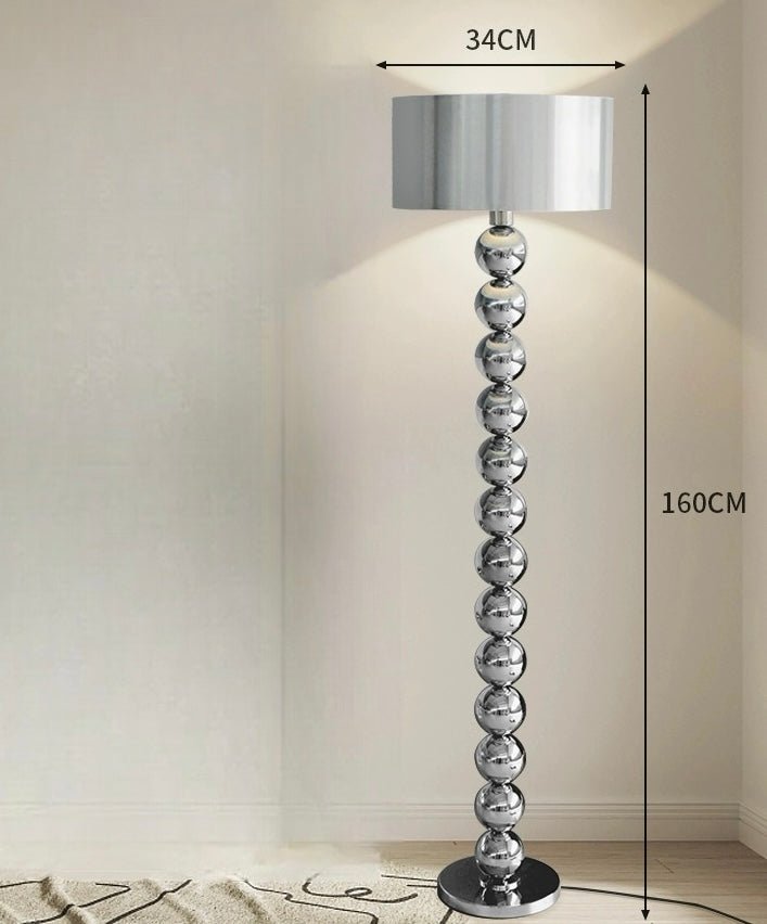 Shine and style silver beaded floor lamp