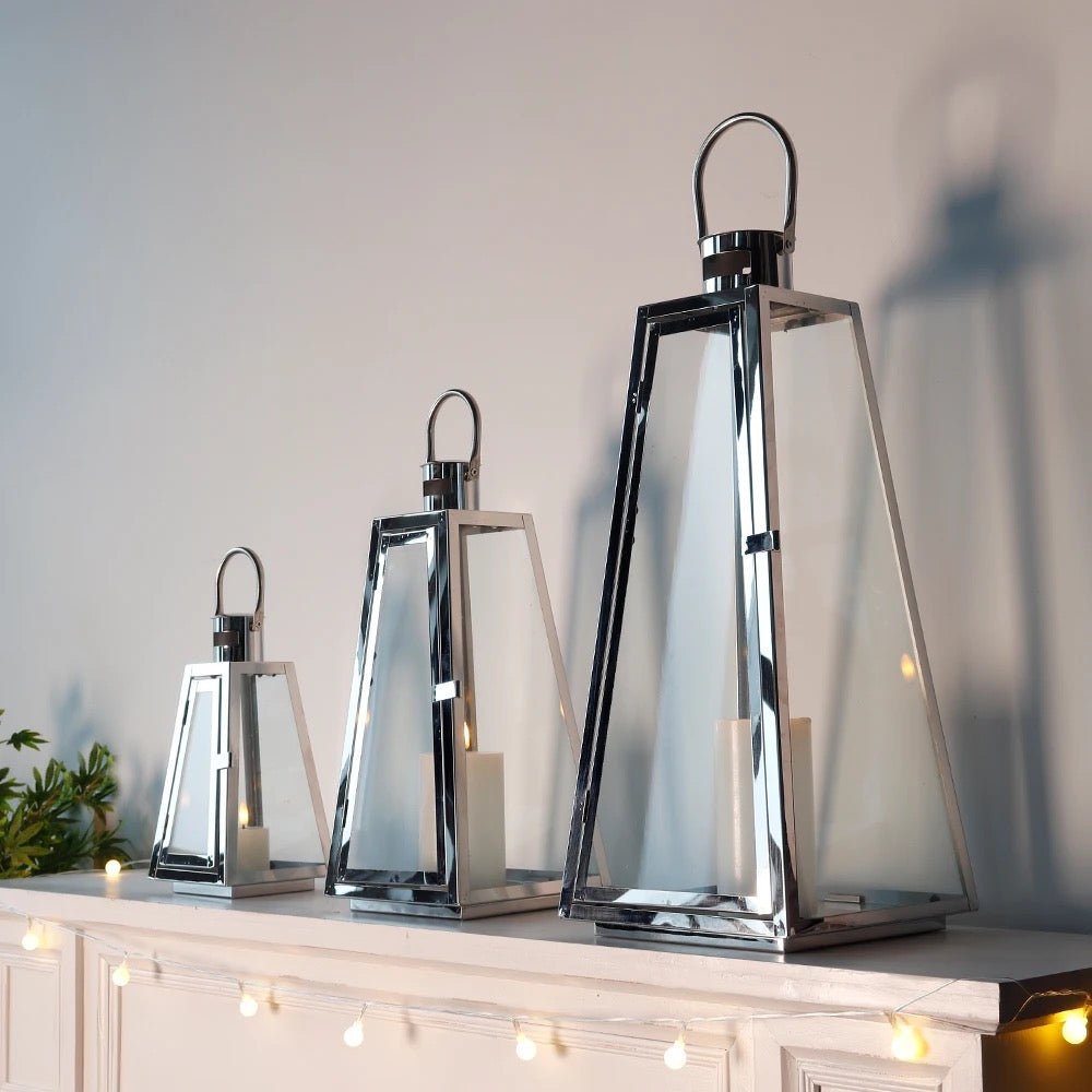 Silver triangle large lantern set